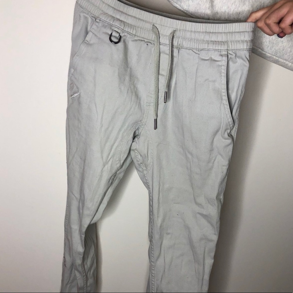 Trendy khaki material joggers